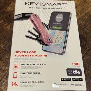 KeySmart Pro with Tile Key Locator NEW Pink Rose Quartz